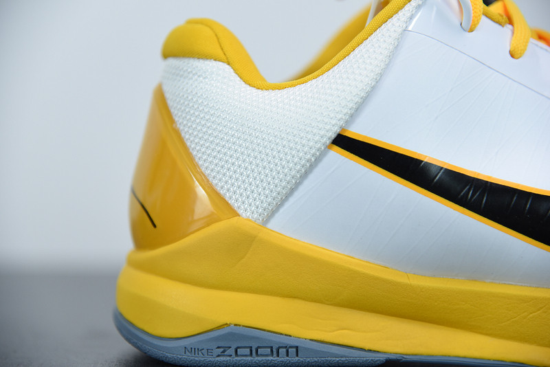 nike zoom kobe 5 white black yellow 386430-104